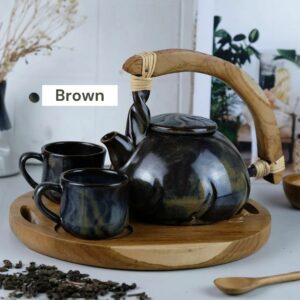 Ceramic - Pumpkin Teapot Set 2 1 1