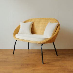 1 furniture kursi kagumi chair 2 seater black 1