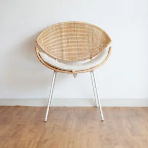 Rattan - Half Moon Rattan Chair White