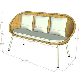 5 furniture kursi kagumi chair 3 seater white
