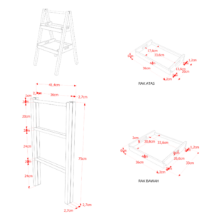 Wood - Ladder 2 Shelf Natural 22 7 furniture rak ladder shelf natural