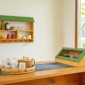 Wood - Vintage Bread Box Green Natural