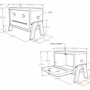 Wood - Robobox White Natural 6 Detail Robo Tissue Box 1
