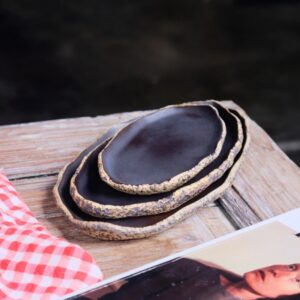 Ceramic - Plate Coral Oval Black