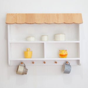 Wood - Natural White Home Wall Shelf