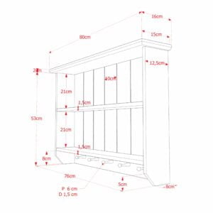 Wood - Natural Panel Wall Shelf 6 Rak Panel
